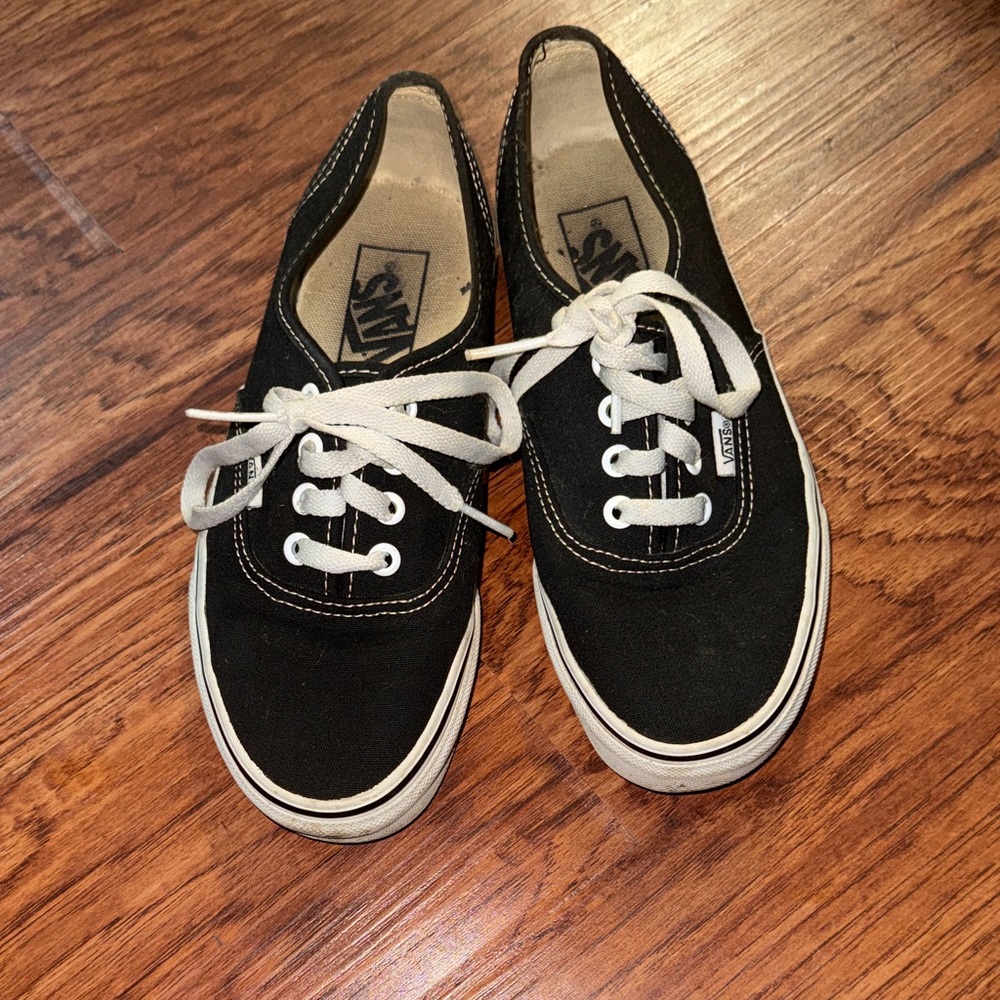 Vans Black Canvas Low-Top Sneakers with White Laces
